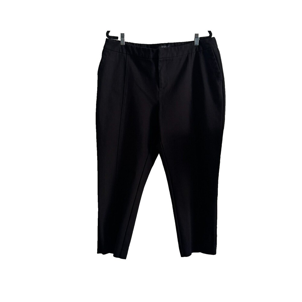ELOQUII The Ultimate Stretch Straight Leg Pintuck Pants Black 20R Inseam 26